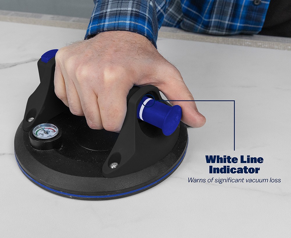 white line indicator warns of lost suction